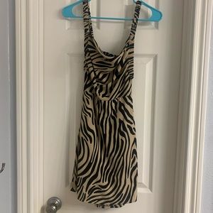 Forever 21 Zebra print mini open back dress